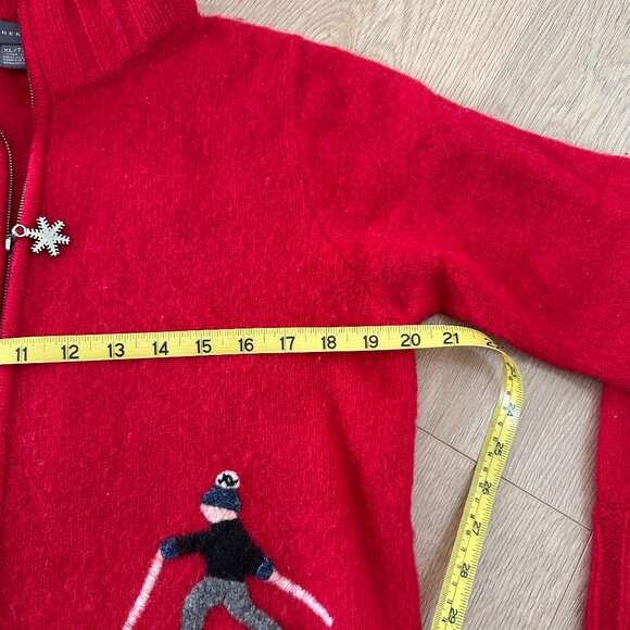 Novelty Wool Cottage Apres Ski Nordic Christmas Cardigan Sweater - Picture 13 of 15